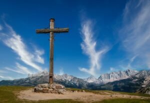 mountain peak, summit cross, cross